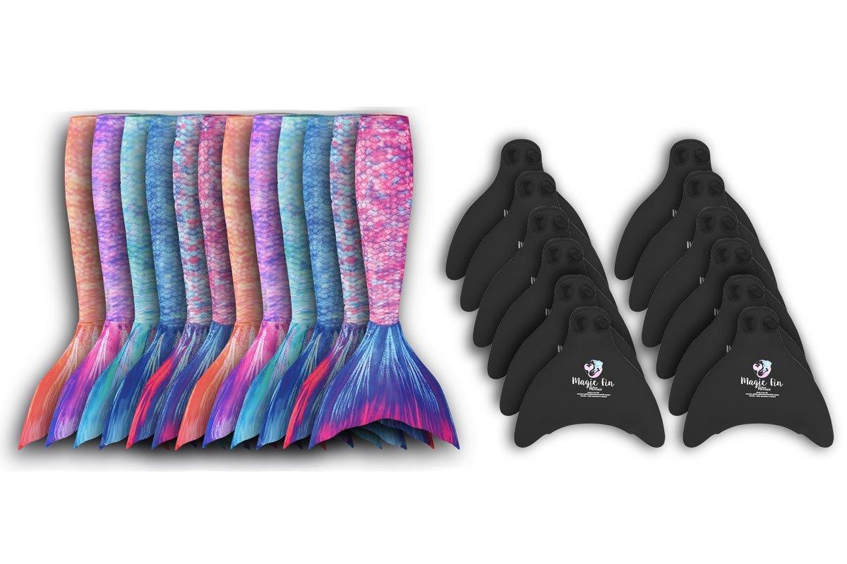 Swimming instructors and retailers wholesale pack of 12 Mermaid Tails and Monofins