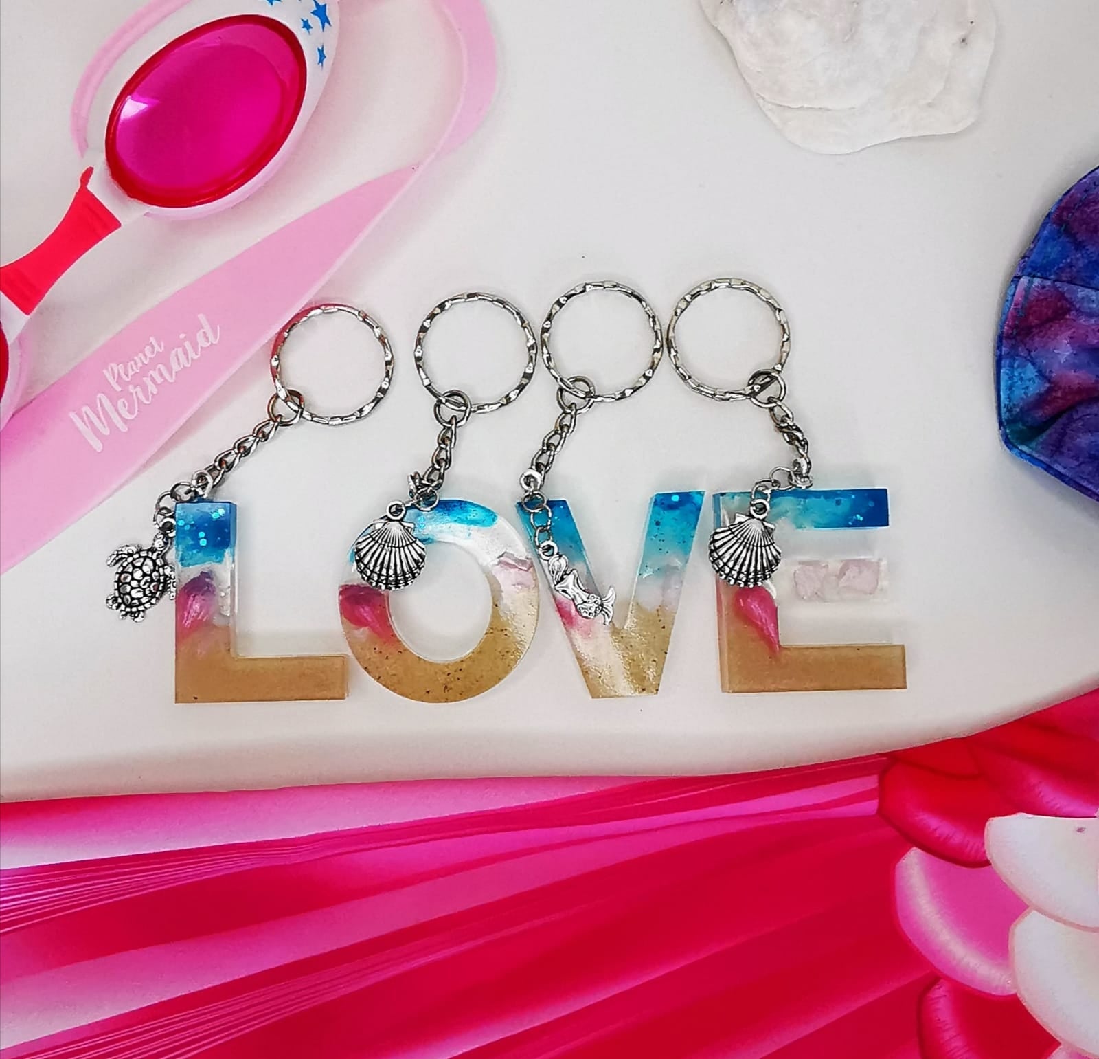 Resin Letter Keyring