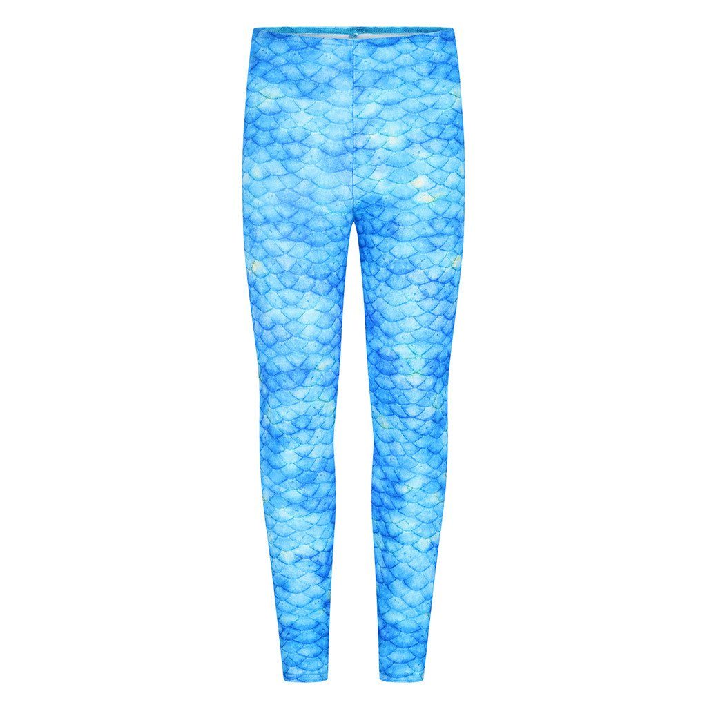 Frozen Aqua Blue Mermaid Leggings