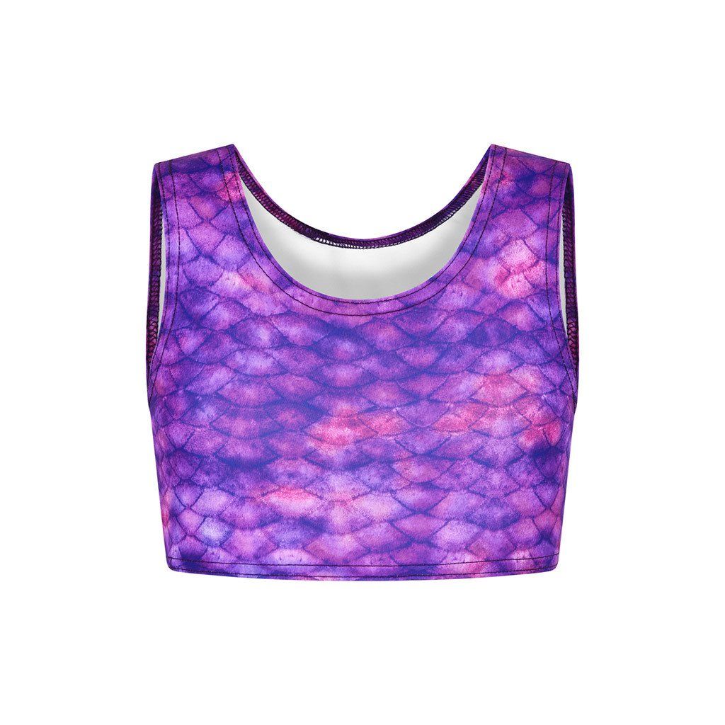 Purple Surf Mermaid Crop Top