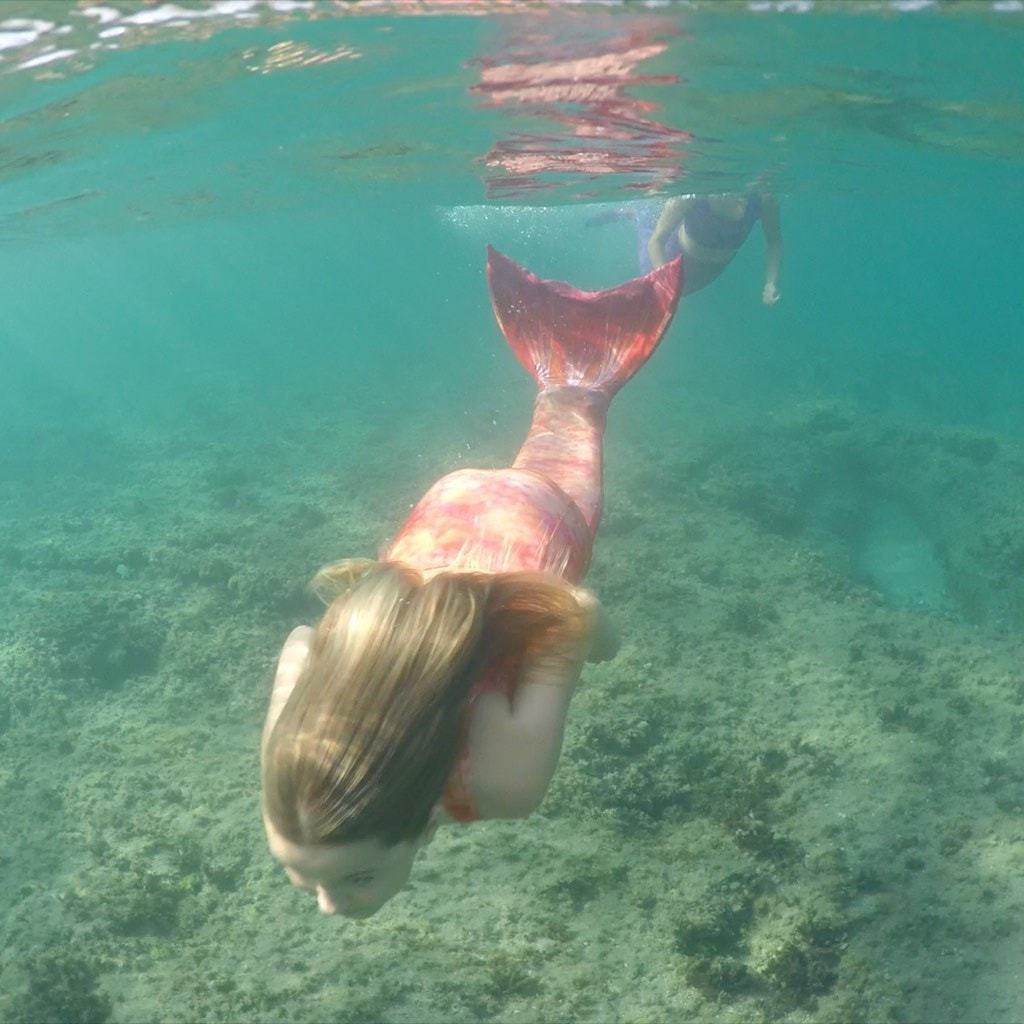 Sunset Splash Mermaid diving underwater fun