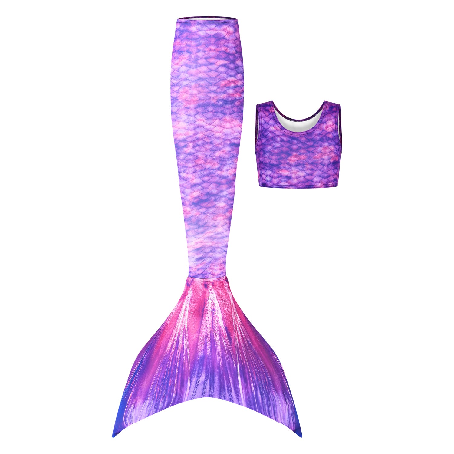 Conjunto de cola de sirena de surf púrpura