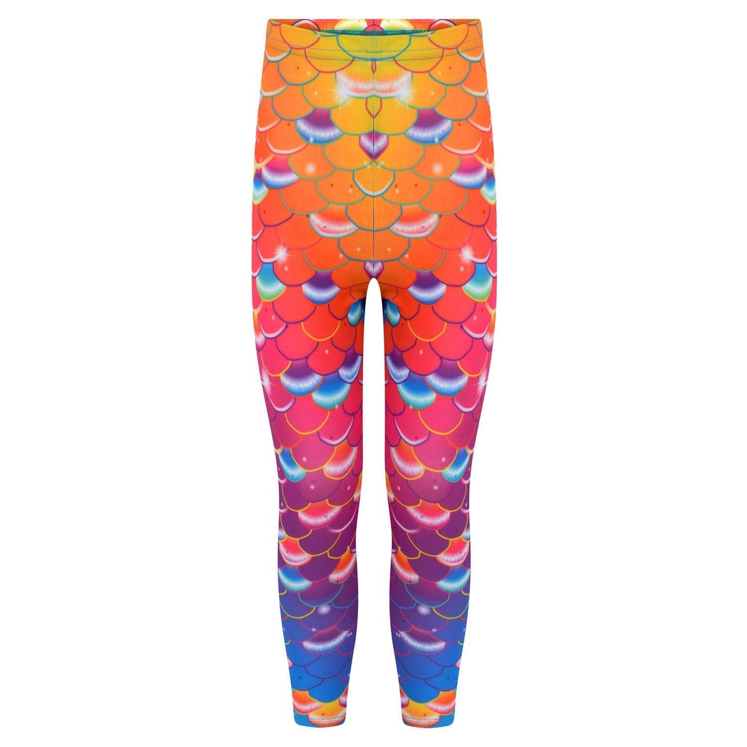 Coral Carnival Rainbow mermaid leggings